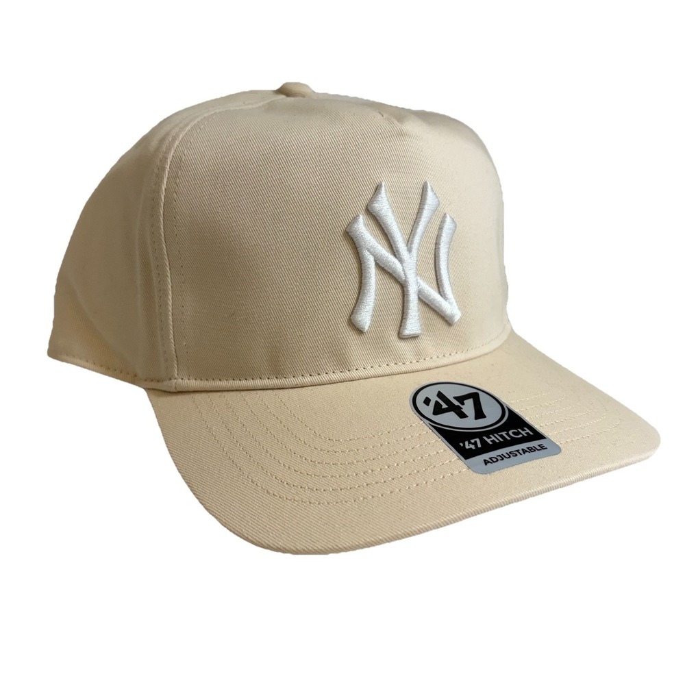 New York Yankees '47 Brand Beige White Hitch Snapback Adjustable Cap Hat OSFM